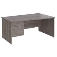 Dams International Maestro 25 Height Adjustable Wave Desk Wood Grey Oak 1,600 x 725 mm x 800 - 990 mm