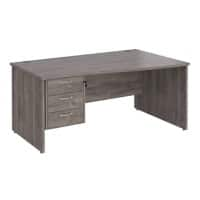 Dams International Maestro 25 Height Adjustable Wave Desk Wood Grey Oak 1,600 x 725 mm x 800 - 990 mm