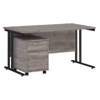 Dams International Straight Desk with 2 Drawer Pedestal SBK214GO 1,400 x 800 x 725 mm