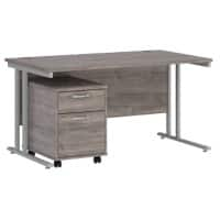 Dams International Straight Desk with 2 Drawer Pedestal SBS214GO 1,400 x 800 x 725 mm