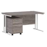 Dams International Straight Desk with 2 Drawer Pedestal SBWH214GO 1,400 x 800 x 725 mm