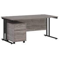 Dams International Straight Desk with 2 Drawer Pedestal SBK216GO 1,600 x 800 x 725 mm