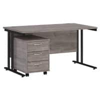 Dams International Straight Desk with 3 Drawer Pedestal SBK314GO 1,400 x 800 x 725 mm