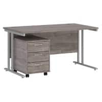 Dams International Straight Desk with 3 Drawer Pedestal SBS314GO 1,400 x 800 x 725 mm