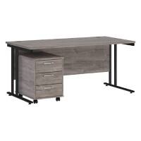 Dams International Straight Desk with 3 Drawer Pedestal SBK316GO 1,600 x 800 x 725 mm