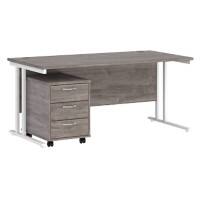 Dams International Straight Desk with 3 Drawer Pedestal SBWH316GO 1,600 x 800 x 725 mm