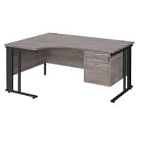 Dams International Left Hand Ergonomic Desk MCM16ELP2KGO 1,600 x 1,200 x 725 mm