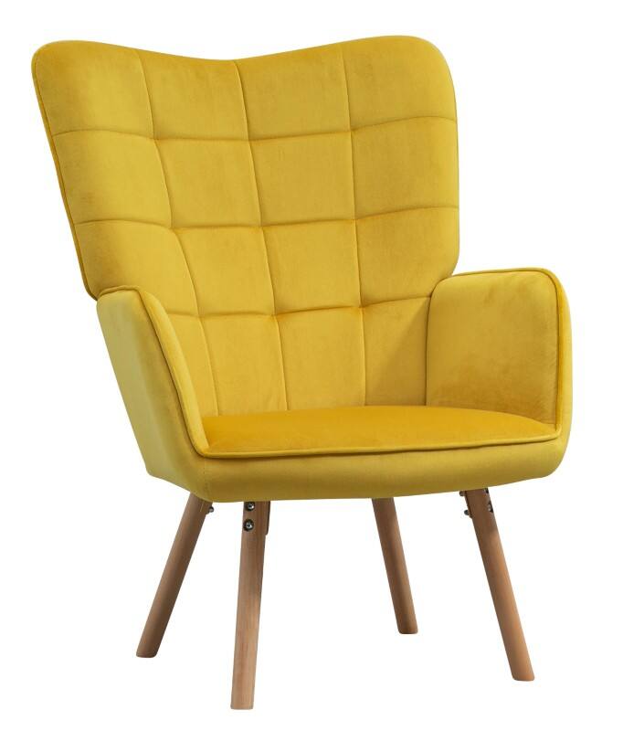 HOMCOM Accent Chair Fabric Yellow 120 kg 68 x 71 x 101 mm