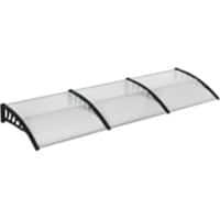 OutSunny Door Canopy 100 (W) x 300 (D) x 26 (H) mm Polycarbonate, Aluminium, PP Black