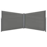 OutSunny Double Side Awning Screen 200 (W) x 600 (D) x 5 (H) mm Polyester Cloth, Steel, Aluminum Grey