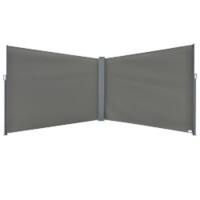 OutSunny Double Side Awning Screen 200 (W) x 600 (D) x 5 (H) mm Polyester Cloth, Steel, Aluminum Grey