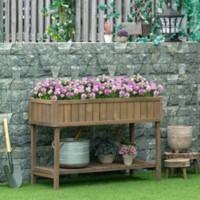 OutSunny Planter Bed 845-238V01BN 845-238V01BN Brown 4.6 (W) x 11 (D) x 7.6 (H) cm