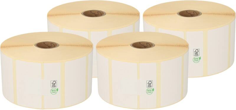 Zebra Z-SELECT 2000D Labels Authentic 800262-125 800262-125 Adhesive Black on White 57.15 x 31.75 mm 4 Pieces