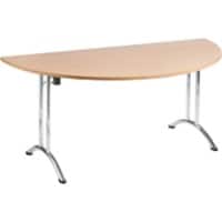 Nautilus Designs Folding Table Semicircle Beech Chrome 1,600 x 800 x 725 mm