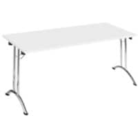Nautilus Designs Folding Table Rectangular White Chrome 1,200 x 800 x 725 mm