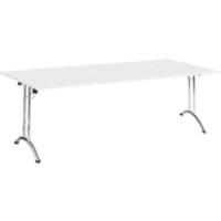 Nautilus Designs Folding Table Rectangular White Chrome 1,600 x 800 x 725 mm