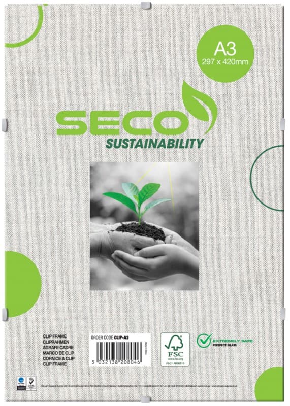 Seco A3 Clip Frame CLIPA3 32 (W) x 1.5 (D) x 44 (H) cm CLIPA3