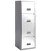 Pierre Henry Filing Cabinet with 4 Lockable Drawers Maxi 400 x 400 x 1250mm Silver & White