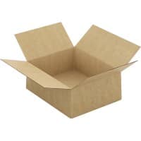 RAJA Corrugated Box Single Wall Corrugated Cardboard 200 (W) x 100 (D) x 250 (H) mm Brown Pack of 20