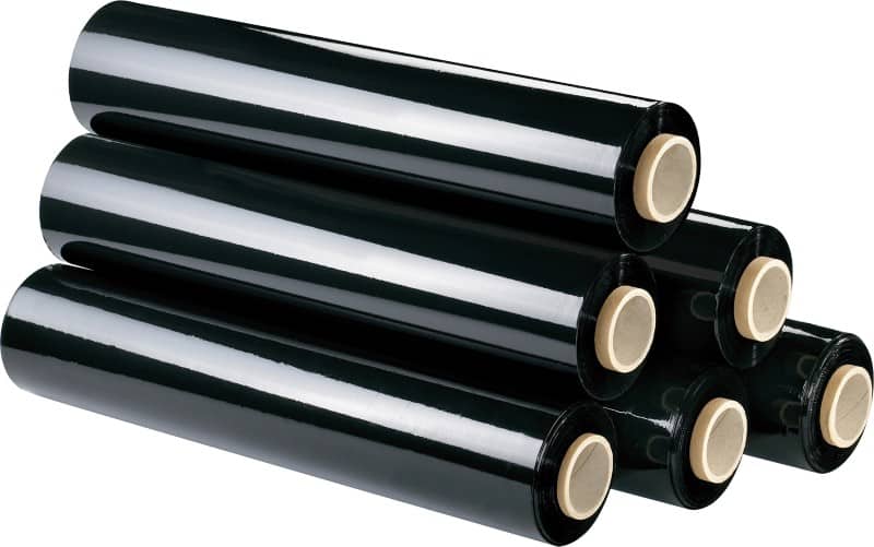 Raja Stretch Film Rolls 400 mm (W) x 300 m (L) 17 Micron Black Pack of 6