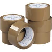 RAJA Packaging Tape Buff 48 mm (W) x 66 m (L) PP (Polypropylene) Pack of 6