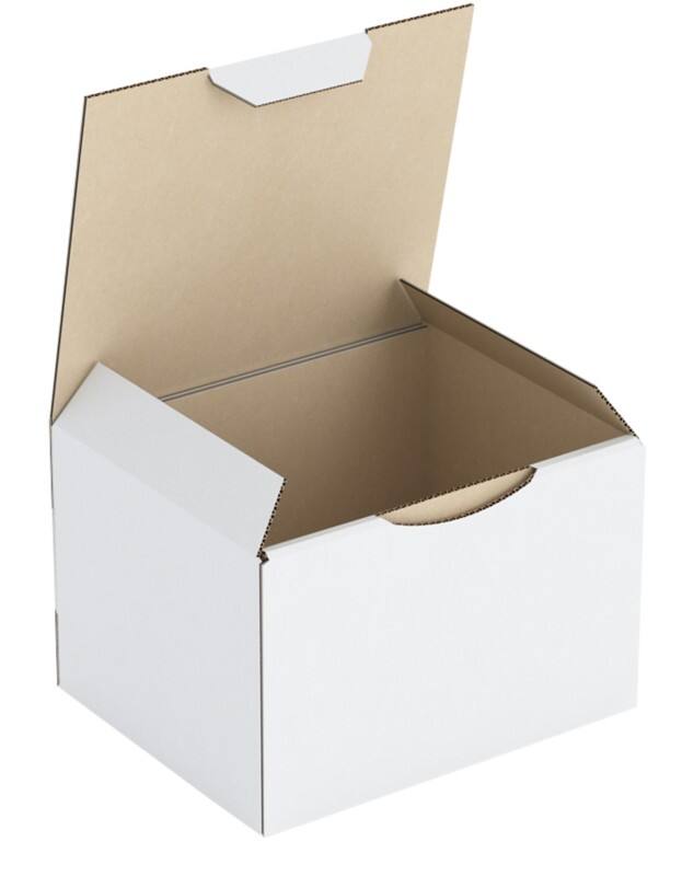RAJA Corrugated Box Corrugated Cardboard 100 (W) x 80 (D) x 120 (H) mm White Pack of 50