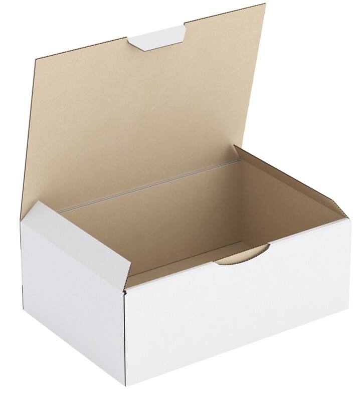 RAJA Corrugated Box Corrugated Cardboard 140 (W) x 75 (D) x 200 (H) mm White Pack of 50