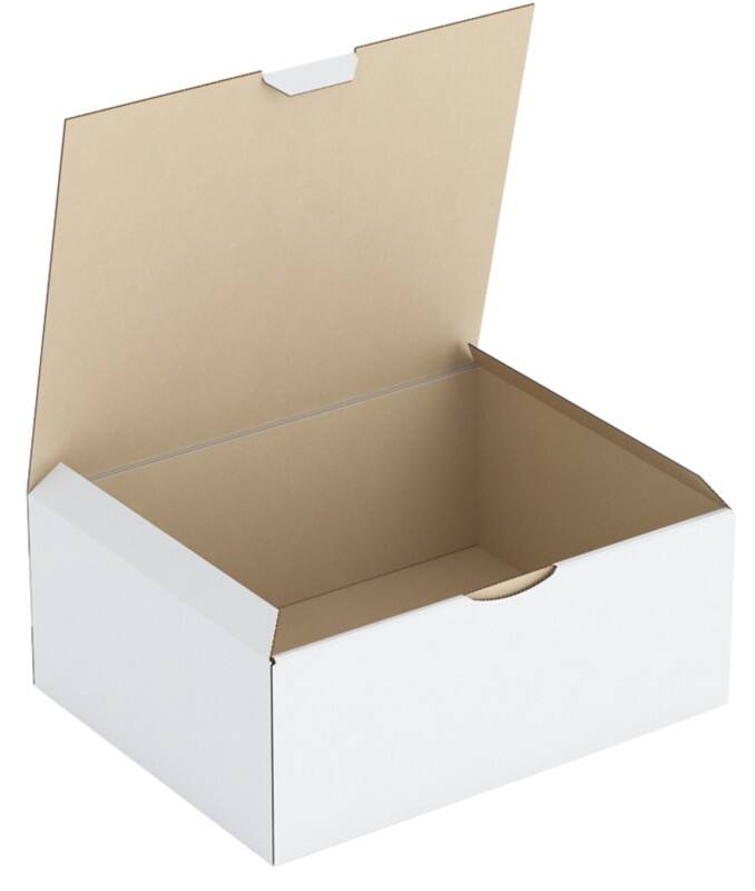 RAJA Corrugated Box Corrugated Cardboard 200 (W) x 100 (D) x 250 (H) mm White Pack of 50