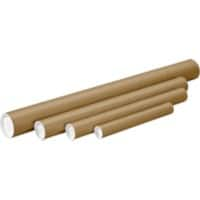 RAJA Postal Tube Cardboard 483 (L) x 50.8 (D) mm Caps Brown Pack of 50