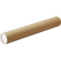 RAJA Postal Tube Cardboard 483 (L) x 63.5 (D) mm Caps Brown Pack of 25