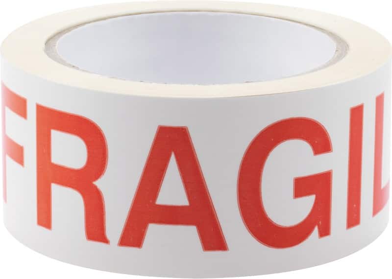 RAJA Packaging Tape Red, White 48 mm (W) x 66 m (L) Vinyl Pack of 36