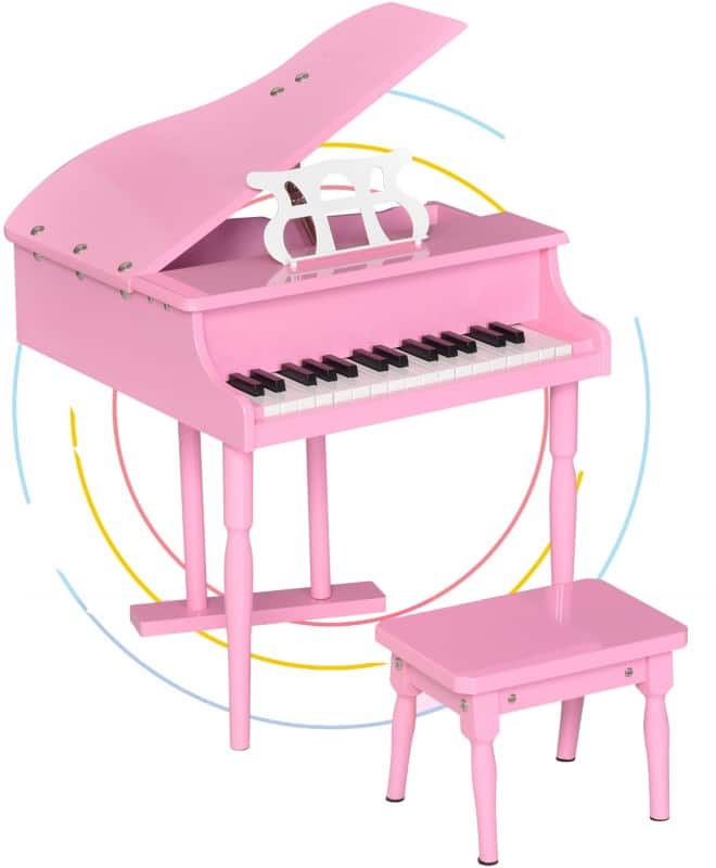 HOMCOM Kids' Piano 3-6 years Pink