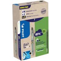 Pilot B2P Ecoball Ballpoint Pen Black Medium 0.4 mm Pack of 10 Pens and 10 Refills