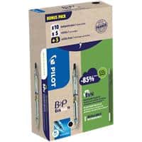 Pilot Ballpoint Pen Ecoball Black 0.4 mm Pack of 10 Pens and 10 Refills