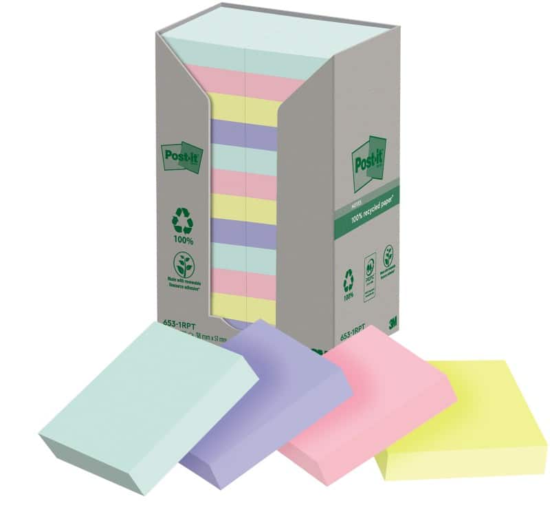 Post-it Sticky Notes Assorted 38 x 51 mm 100 Sheets Pack of 24