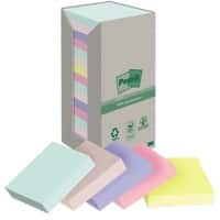 Post-it Recycled Sticky Notes Assorted 76 x 76 mm 100 Sheets Pack of 16