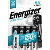 Energizer Alkaline Batteries Max Plus AA LR6 2550 mAh 1.5V Pack of 4
