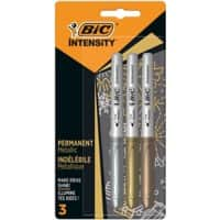 BIC Intensity Permanent Marker Medium Bullet 0.8 mm Assorted Pack of 3