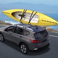 HOMCOM Car Roof Kayak Carrier Iron, TPR (Thermoplastic Rubber) Black