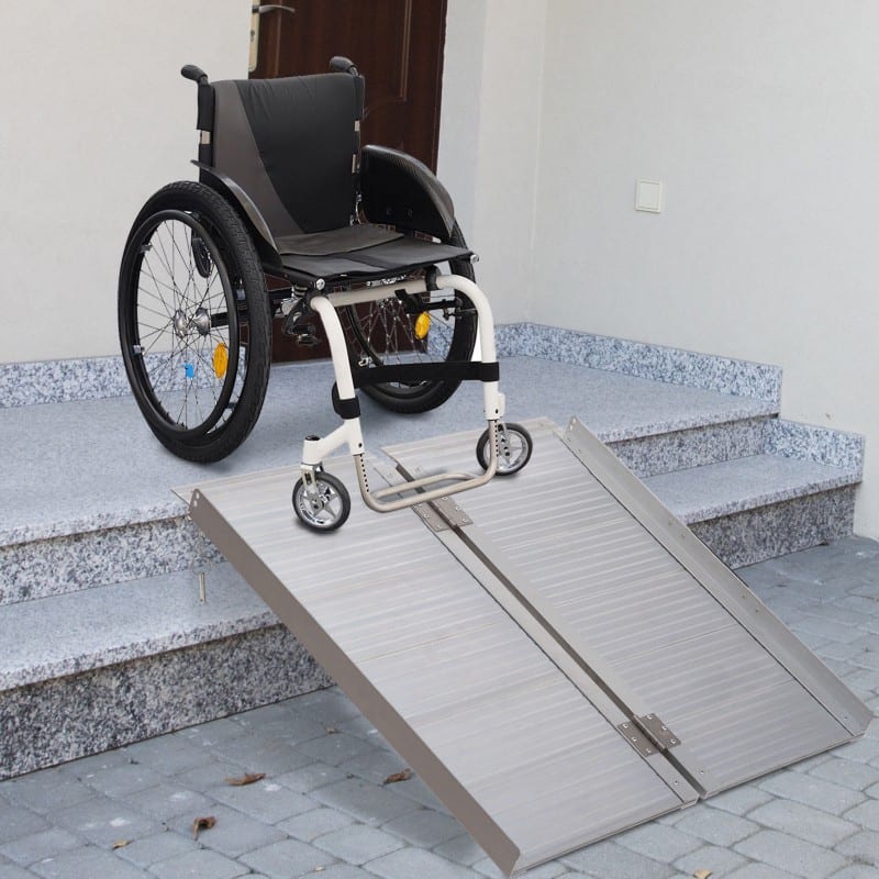 HOMCOM Wheelchair Ramp Aluminium Alloy 74 x 9.1 x 5 cm
