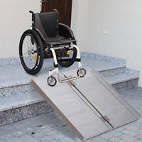 HOMCOM Folding Aluminum Ramp W/Handle for Wheelchairs/Scooters/Pet Mobility 38.5" Silver