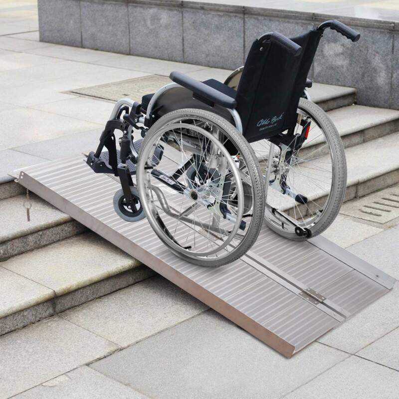 HOMCOM Wheelchair Ramp Aluminium Alloy 74 x 12.2 x 5 cm
