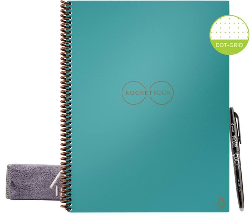 Rocketbook Notebook DL Dotted HDPE (High Density Polyethylene) Soft Cover Teal 32 Pages