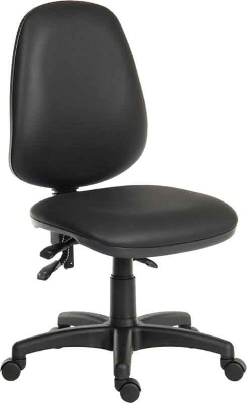 TEKNIK Practica Operator Chair Basic Tilt Optional Armrest Height-Adjustable Seat Black 120 kg 9400-PU 550 mm