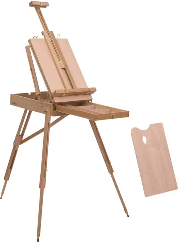 HOMCOM Folding Easel Natural Wood Finish