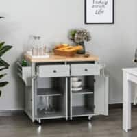 Homcom Kitchen Island Cart Grey