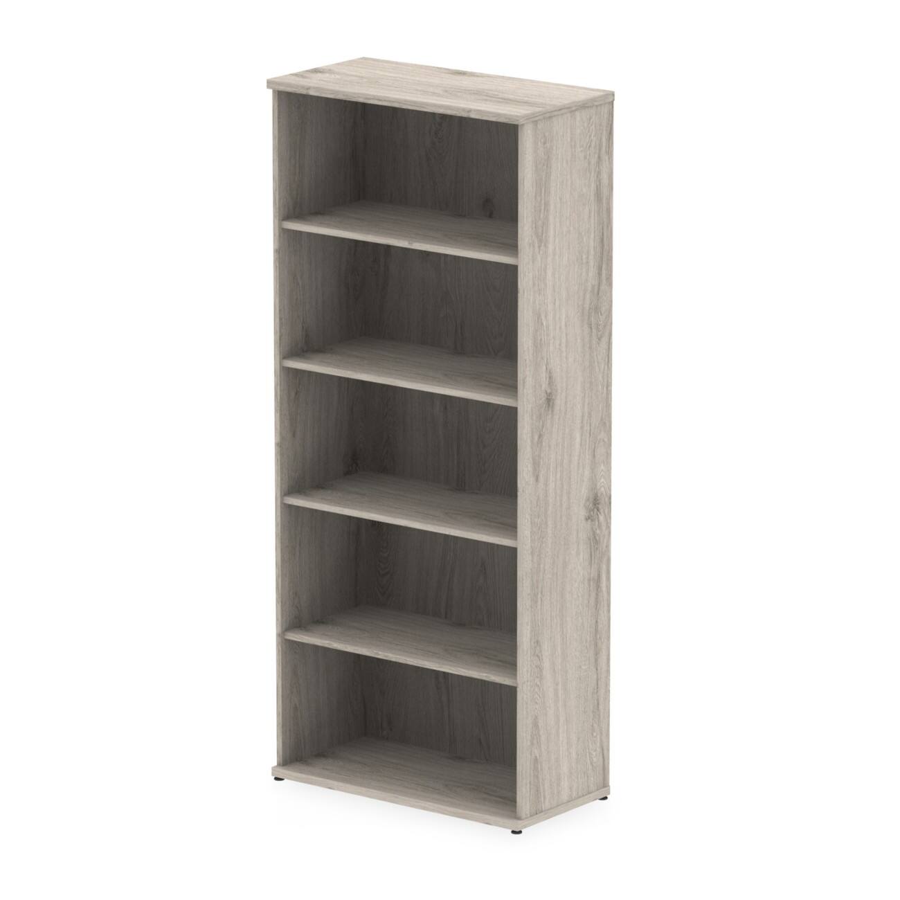 dynamic Impulse MFC (Melamine Faced Chipboard) Bookcase 800 x 400 x 2,000 mm Grey Oak