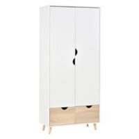 Homcom Wardrobe with 2 Drawers White