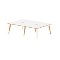 dynamic Oslo Back to Back Desk Rectangular White Wooden Legs 2,400 (W) x 1,600 (D) x 750 (H) mm MFC (Melamine Faced Chipboard)