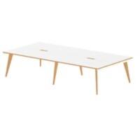 dynamic Oslo Back to Back Desk Rectangular White Wooden Legs 3,200 (W) x 1,600 (D) x 750 (H) mm MFC (Melamine Faced Chipboard)